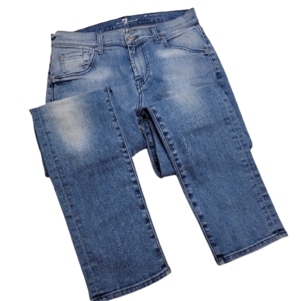 7 For All Mankind Relaxed Skinny in Light Blue Hue - Picture 5 of 14